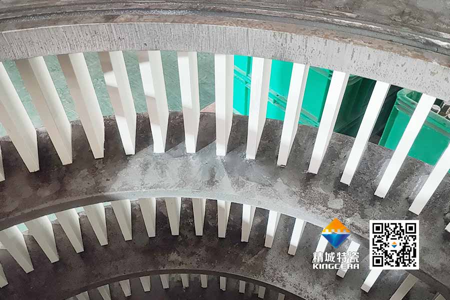 高炉矿渣分级用卡槽式锆铝复合陶瓷内衬分级轮